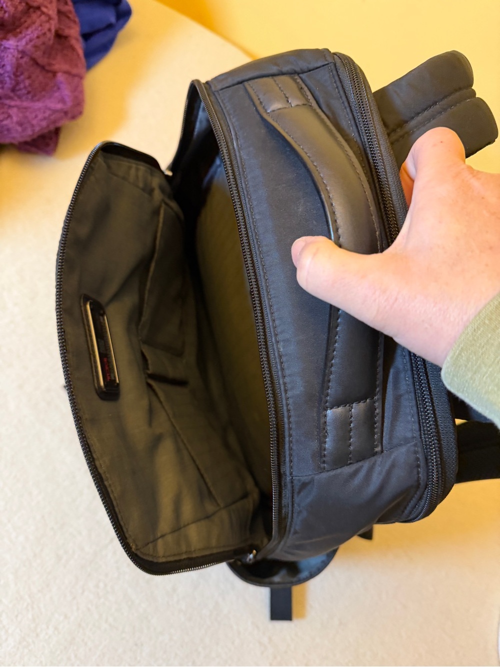 TUMI 66780D0 Black Nylon Laptop Backpack Business Travel Work Bag - Picture 9 of 13